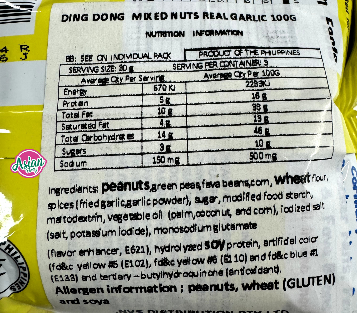 Ding Dong Mixed Nuts Garlic Flavour 100g