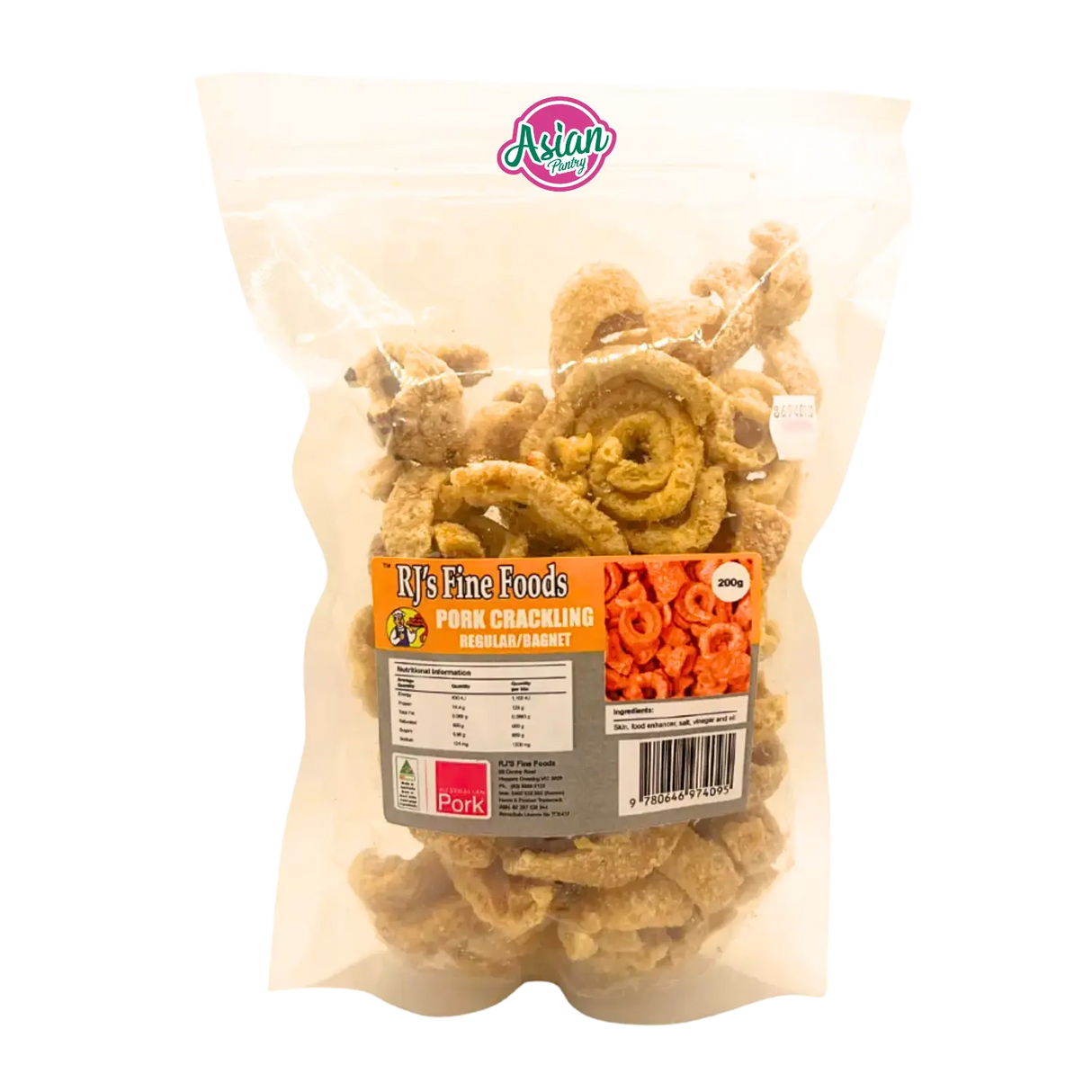 RJ'S Fine Foods Regular Pork Crackling (Chicharon) 200g