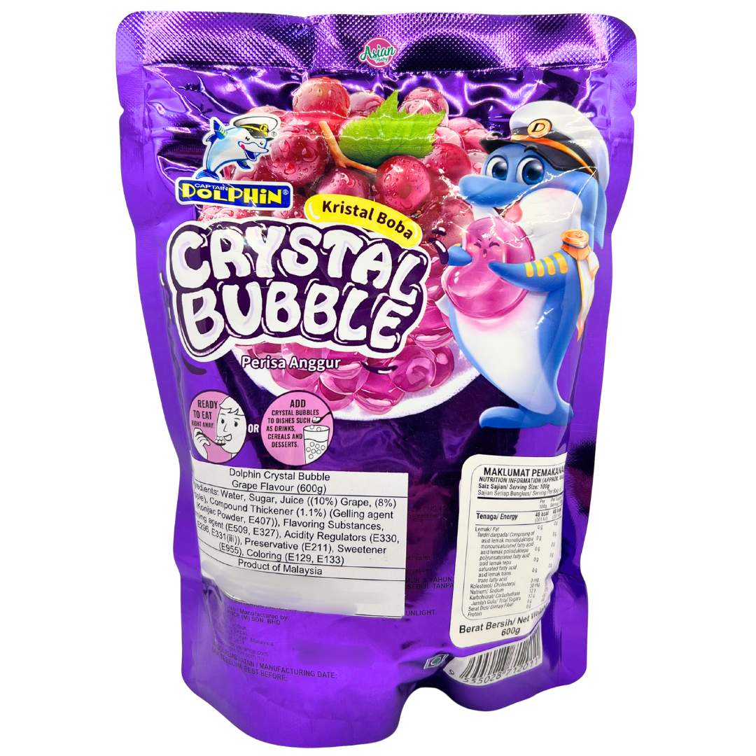 Dolphin Crystal Bubble Boba Grape Flavour 600g