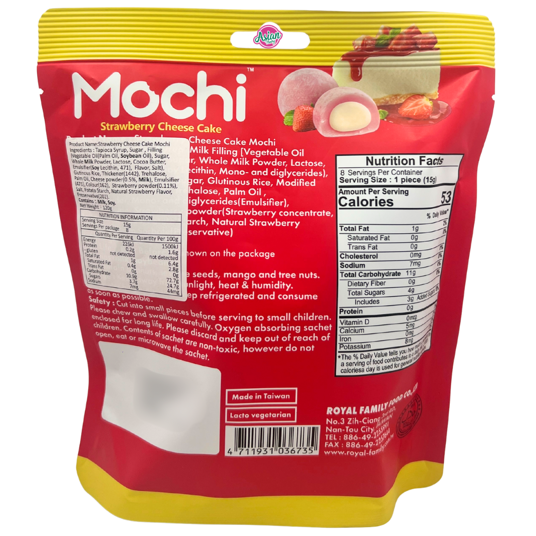 Royal Family Gluten Free Mochi Strawberry Cheese Cake 120g