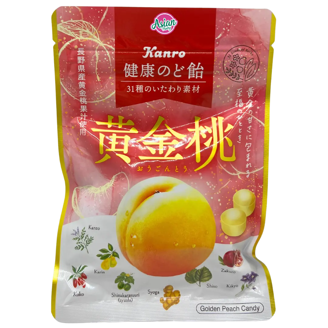 Kanro Healthy Throat Candy Golden Peach 80g