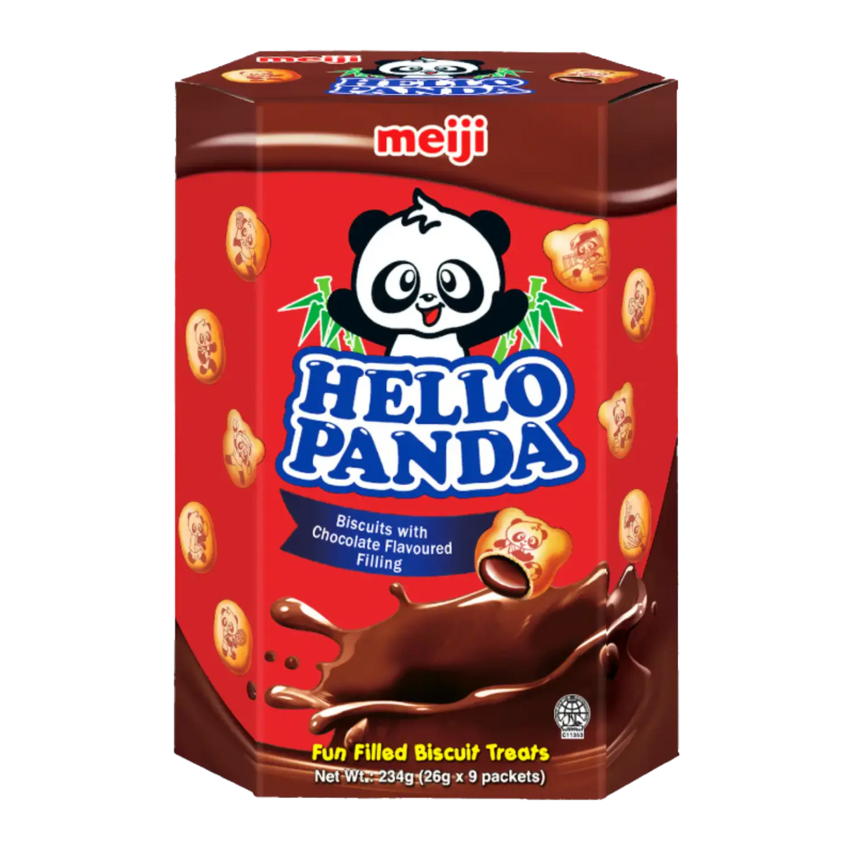 Meiji Hello Panda Biscuits with Chocolate Flavoured Filling 9pk 234g
