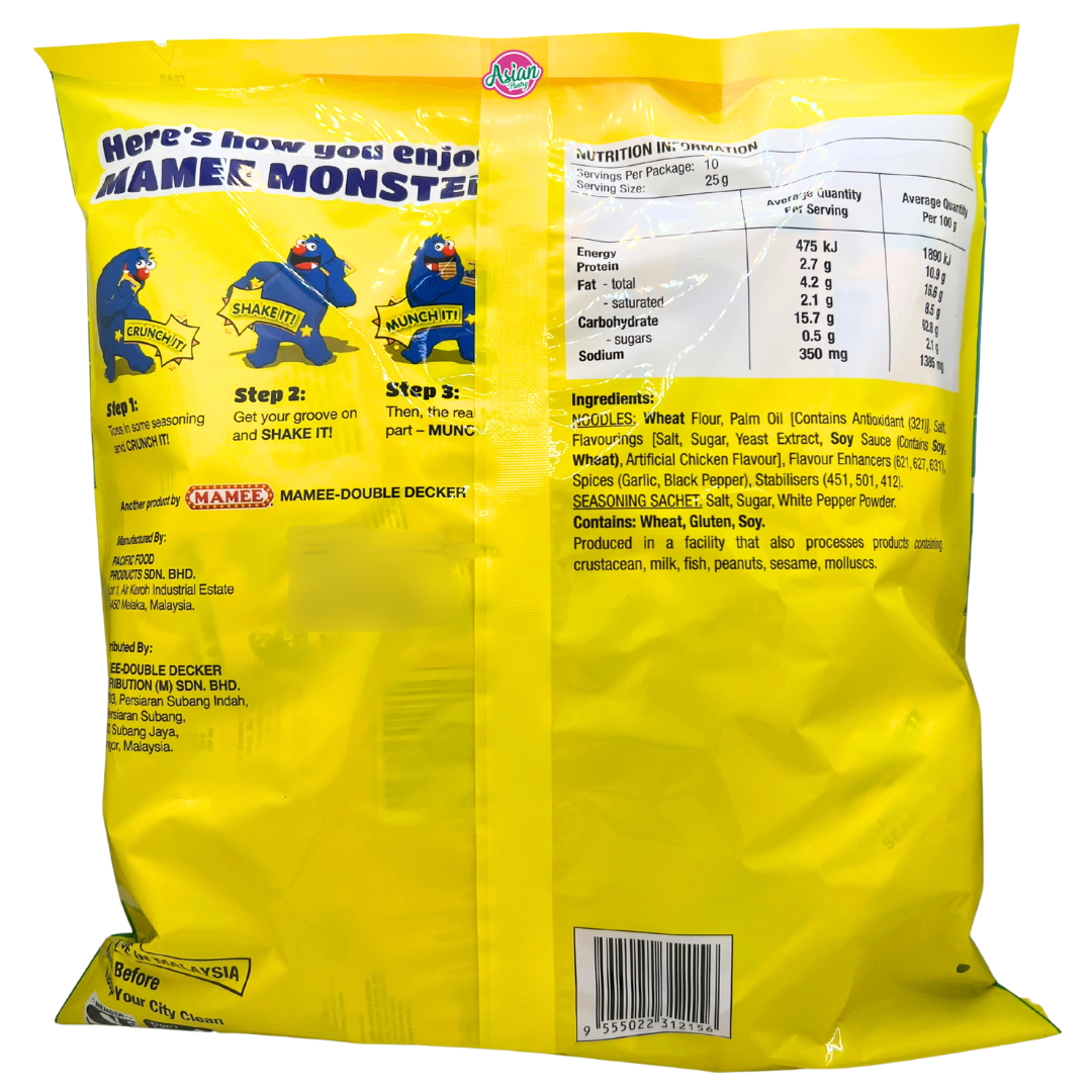 Mamee Monster Noodle Snack Chicken 10pk 250g
