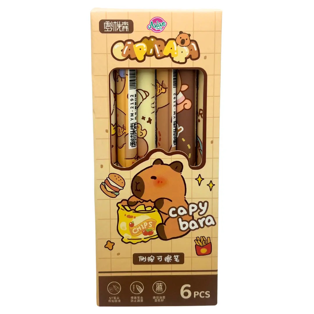 Asian Pantry Capybara Pen Set 6pcs