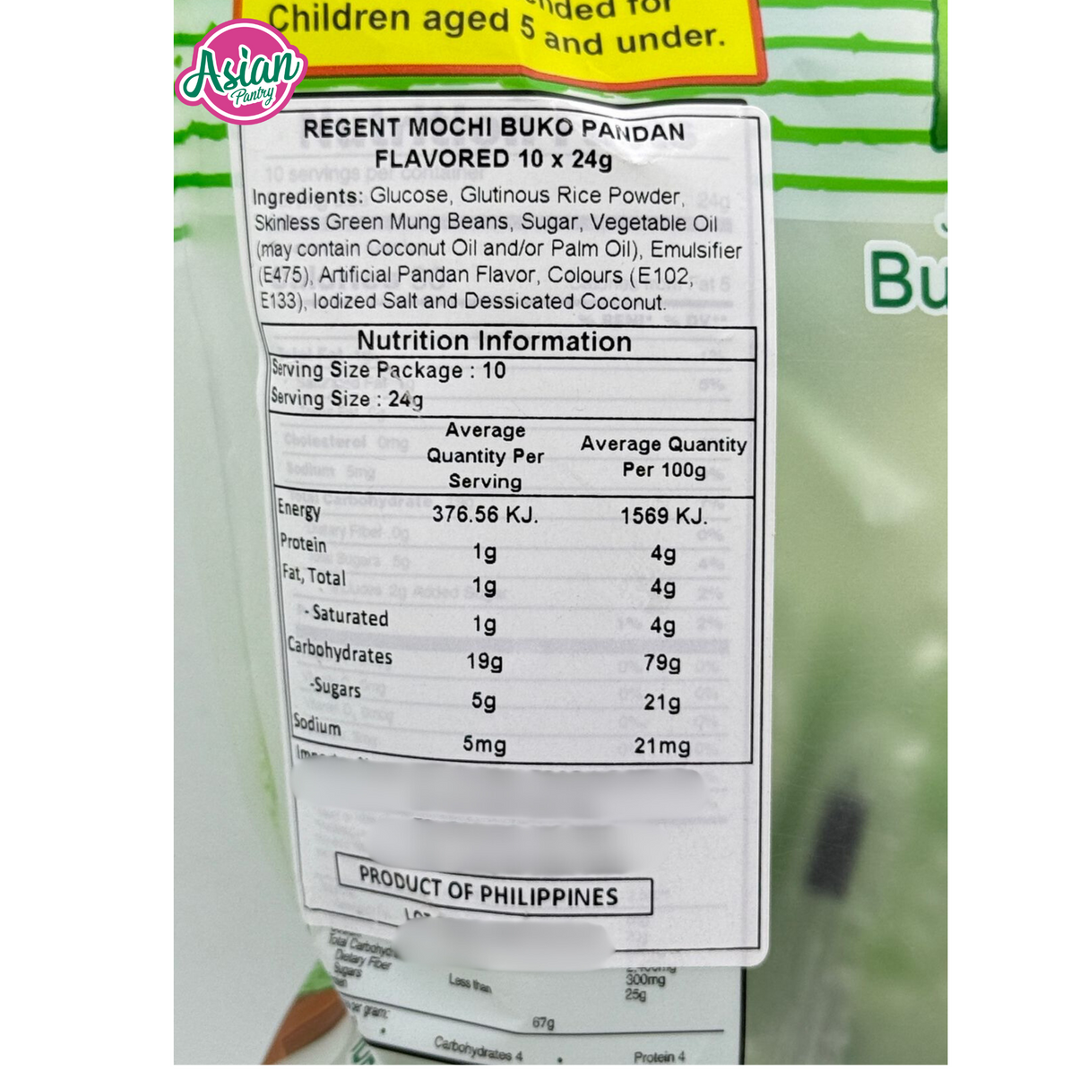 Regent Mochi Buko Pandan Flavour 240g