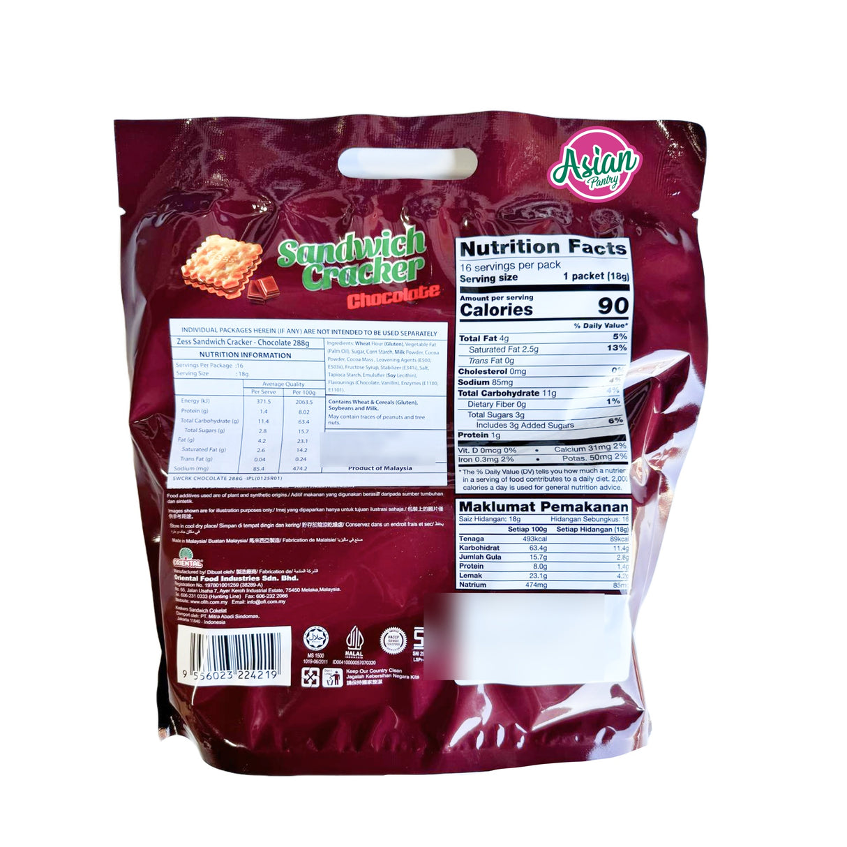 Zess Chocolate Sandwich Crackers 288g