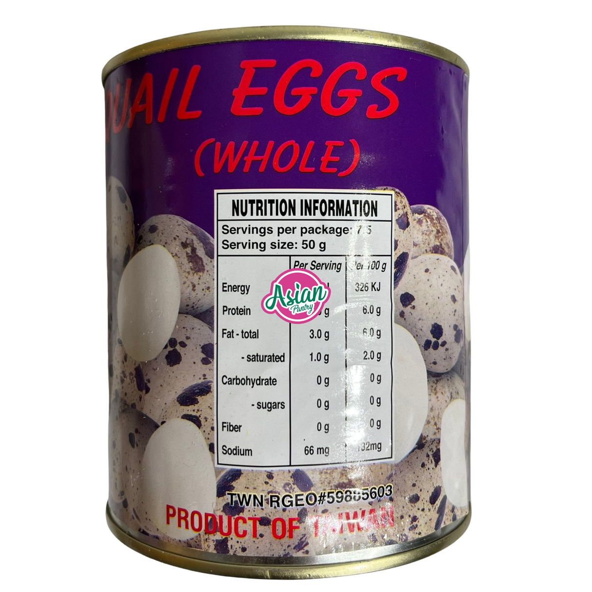 Asianboy Quail Eggs (Whole) 790g - Back