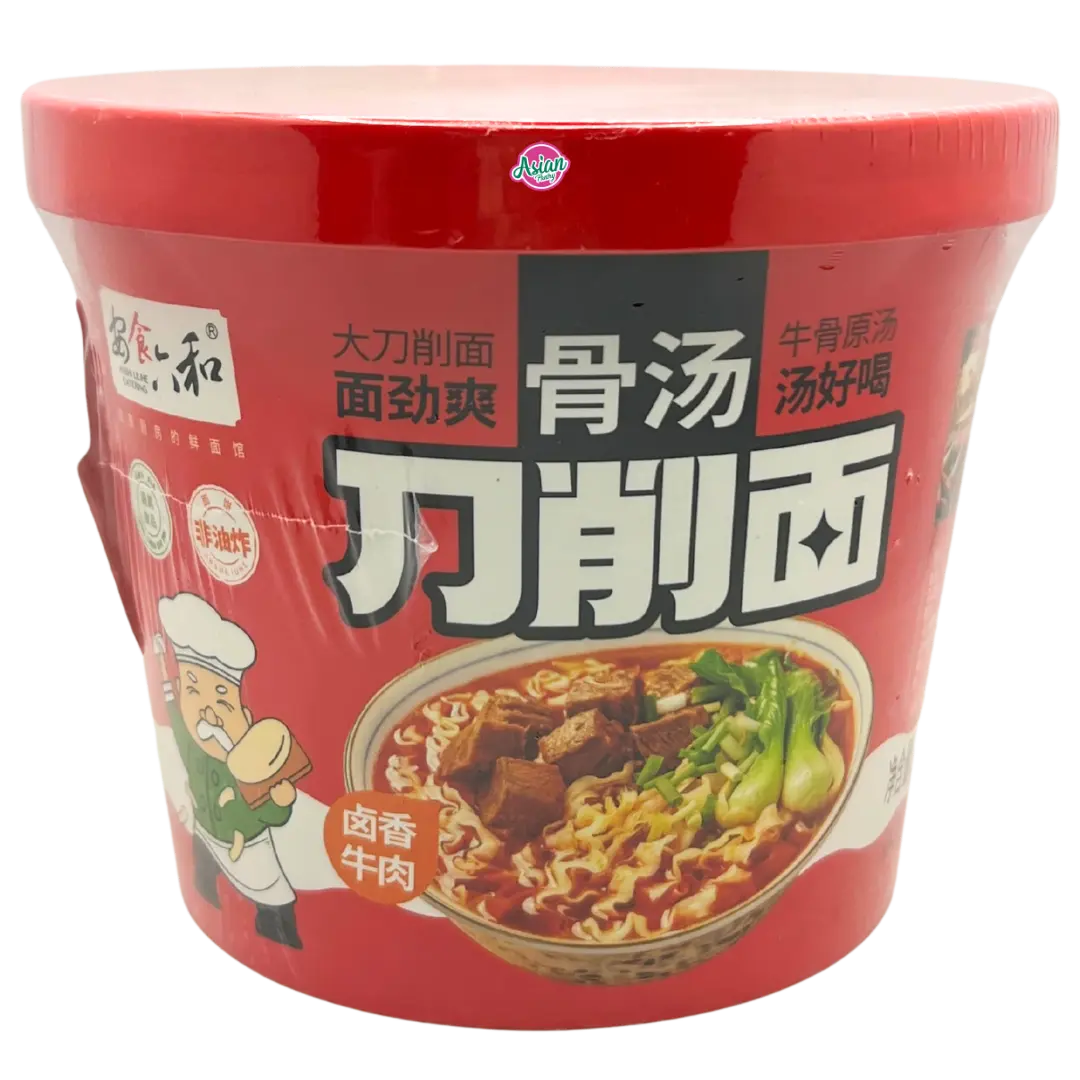 Anshi Liuhe Instant Hand-sliced Noodles (Braised Beef Flavour) 134g