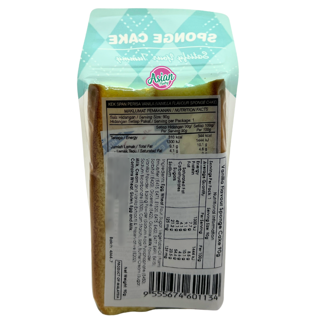 Yami Vanilla Flavour Sponge Cake 90g (BBD: 27/03/2026) - Back