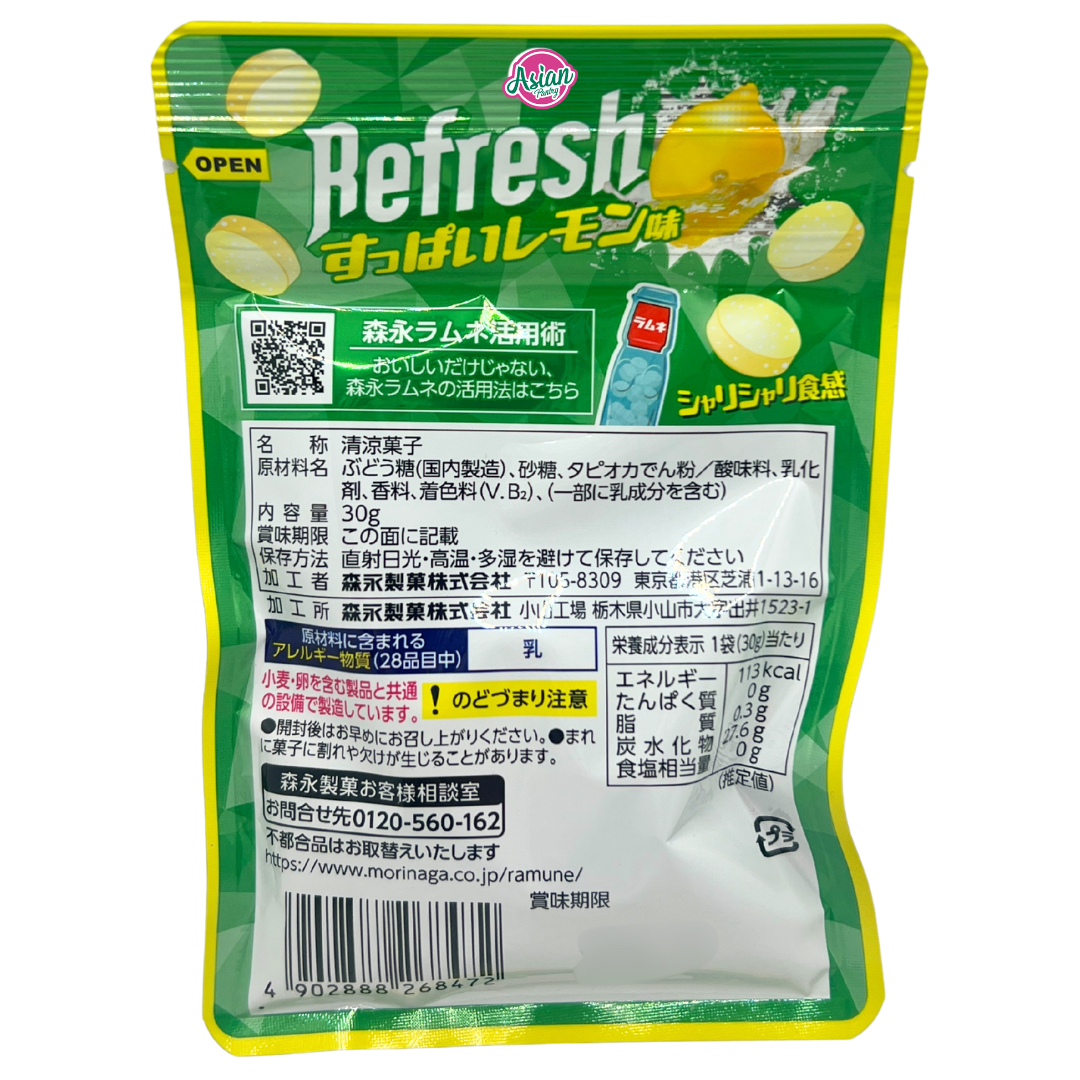 Morinaga Ramune Lolly Refresh Lemon Flavour 30g