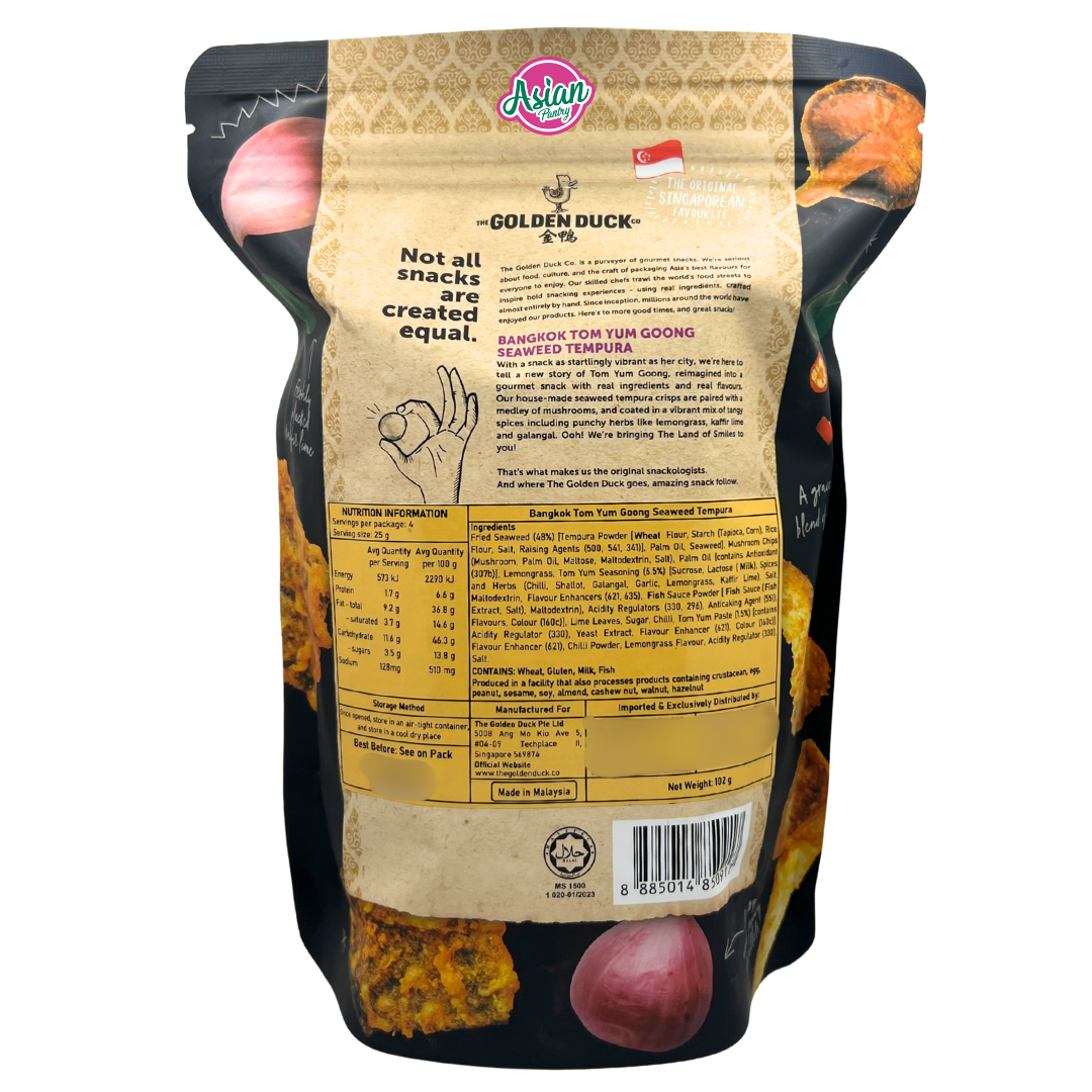 Golden Duck Bangkok Tom Yum Goong Seaweed Tempura 102g