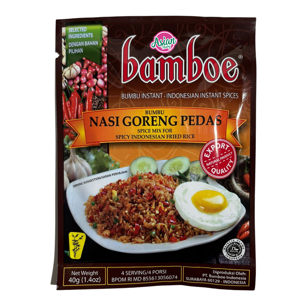 Bamboe Nasi Goreng Pedas (Spice Mix for Spicy Indonesian Fried Rice) 40g - Image 3