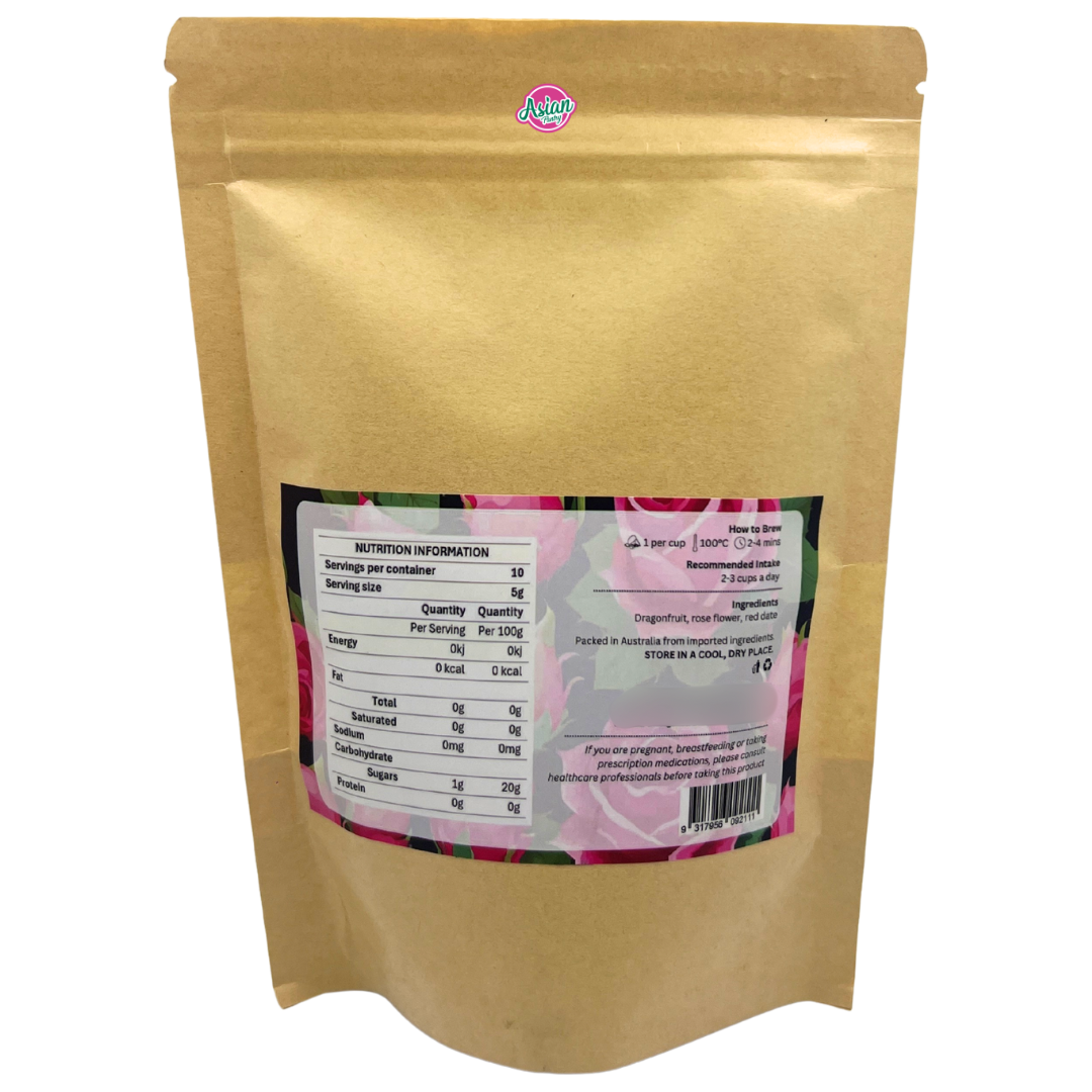 Nutrileaf Dragonfruit Rose Tea (10 Teabags) 50g - Back