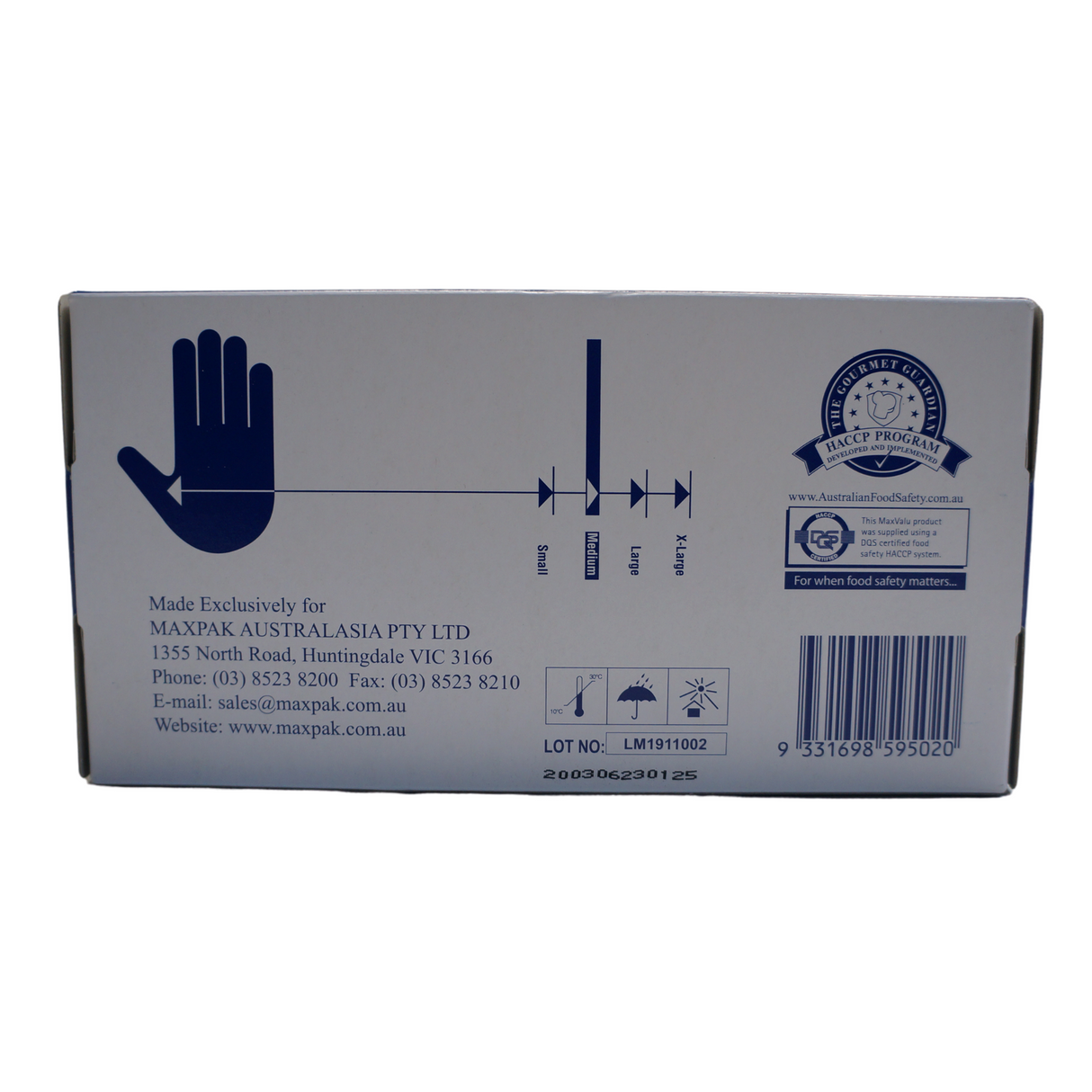 Maxvalu Blue Nitrile Gloves Medium 100pcs