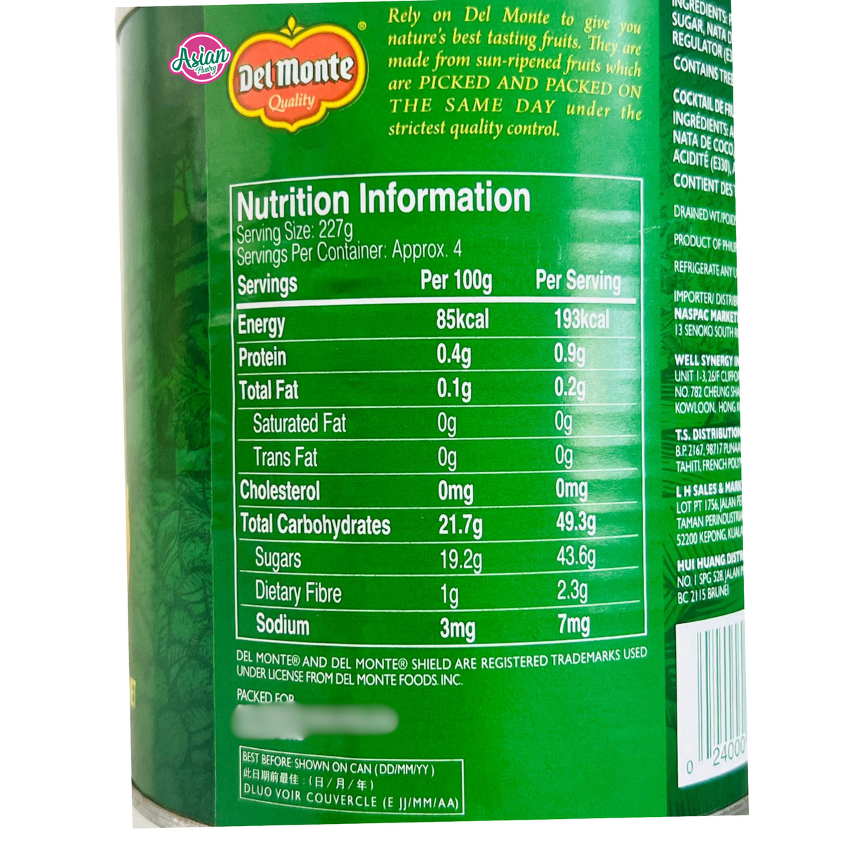 Delmonte Tropical Fruit Mix 850g - Back