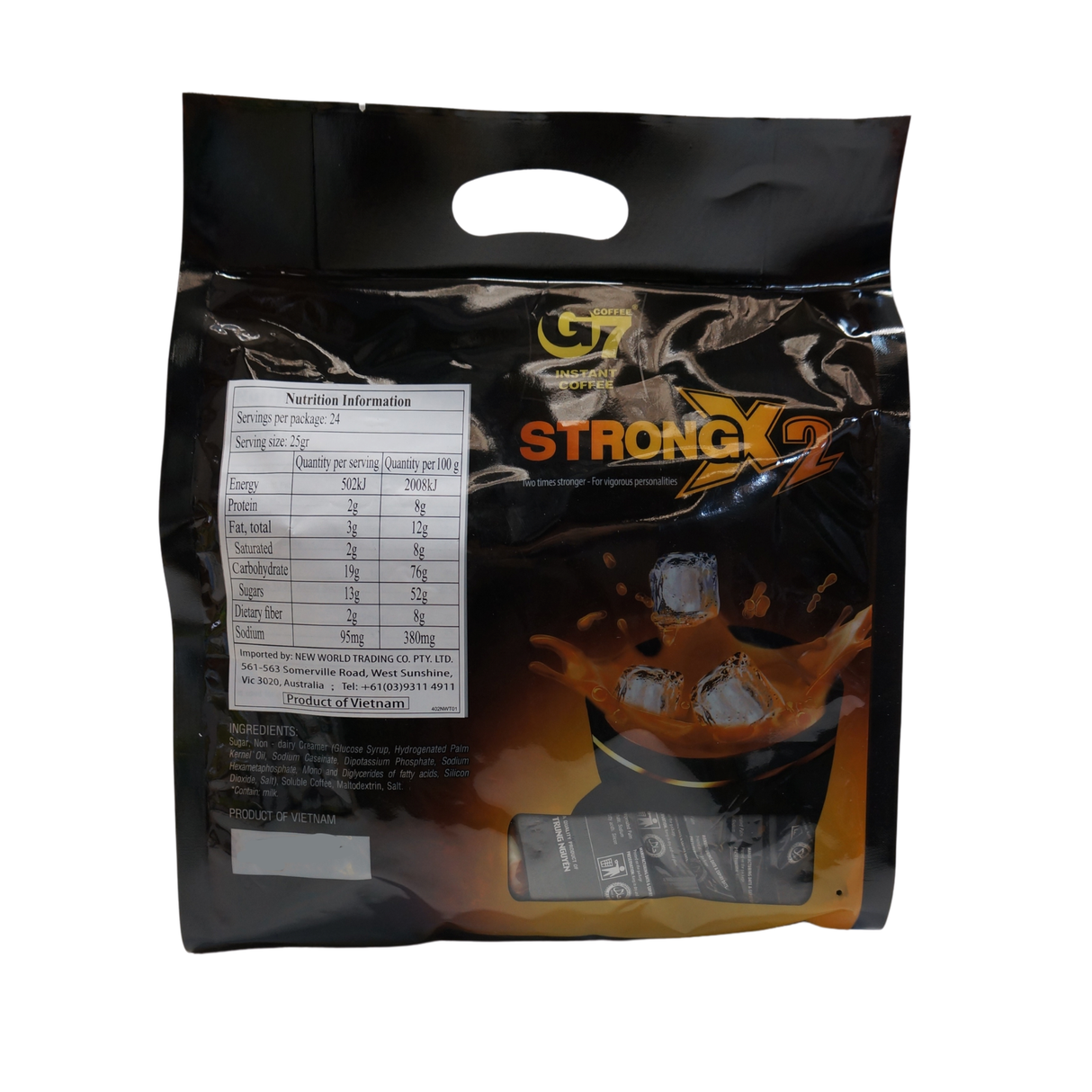 Trung Nguyen G7 Instant Coffee X2 Strength 24 Sticks 600g