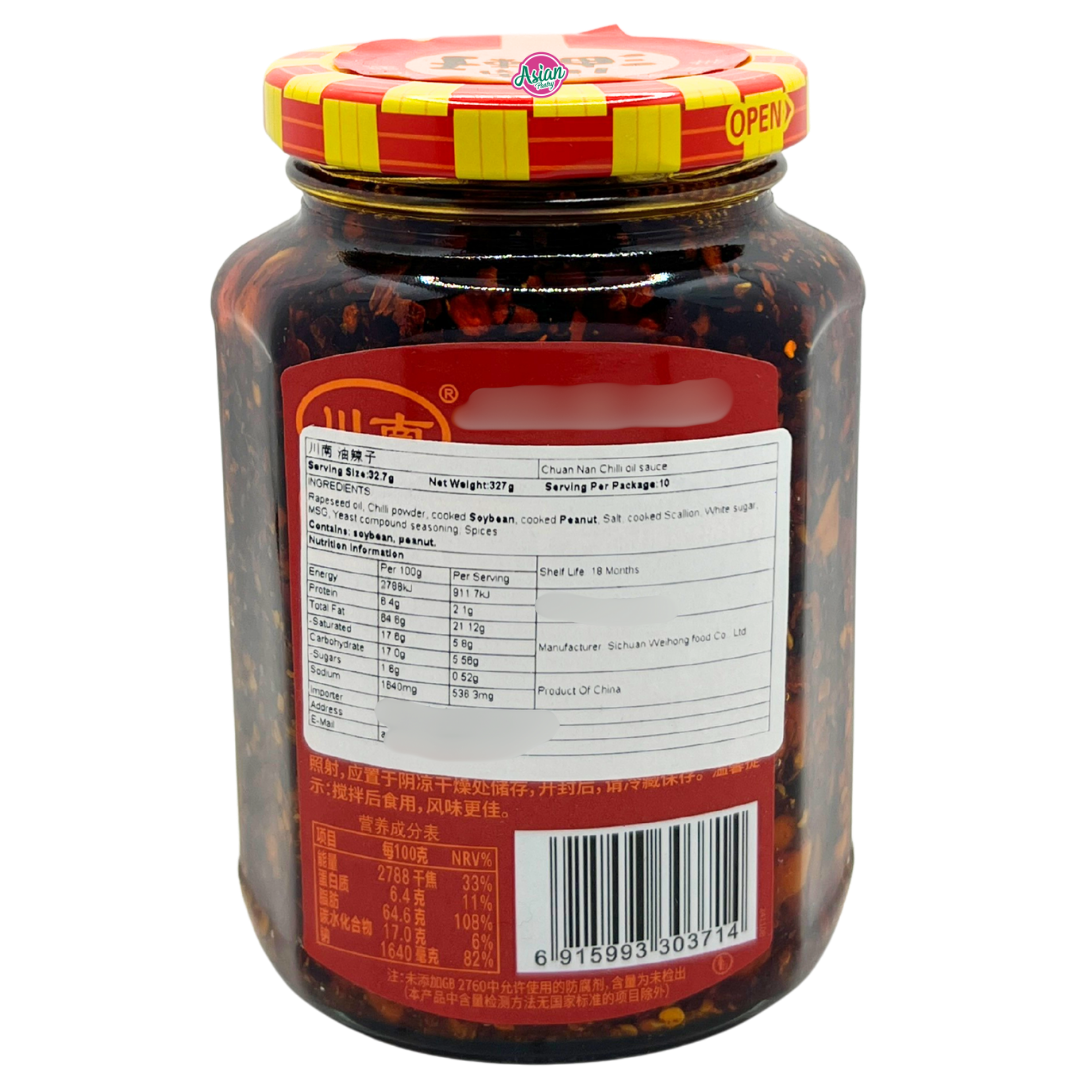 Chuan Nan Chilli Oil 327g - Back