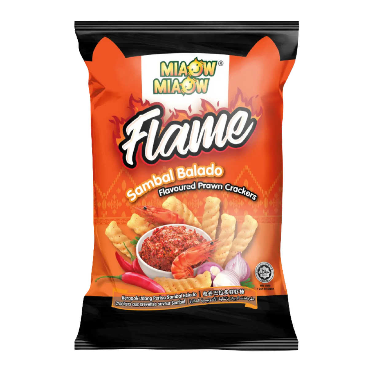 Miaow Miaow Sambal Balado Flavoured Prawn Crackers 60g