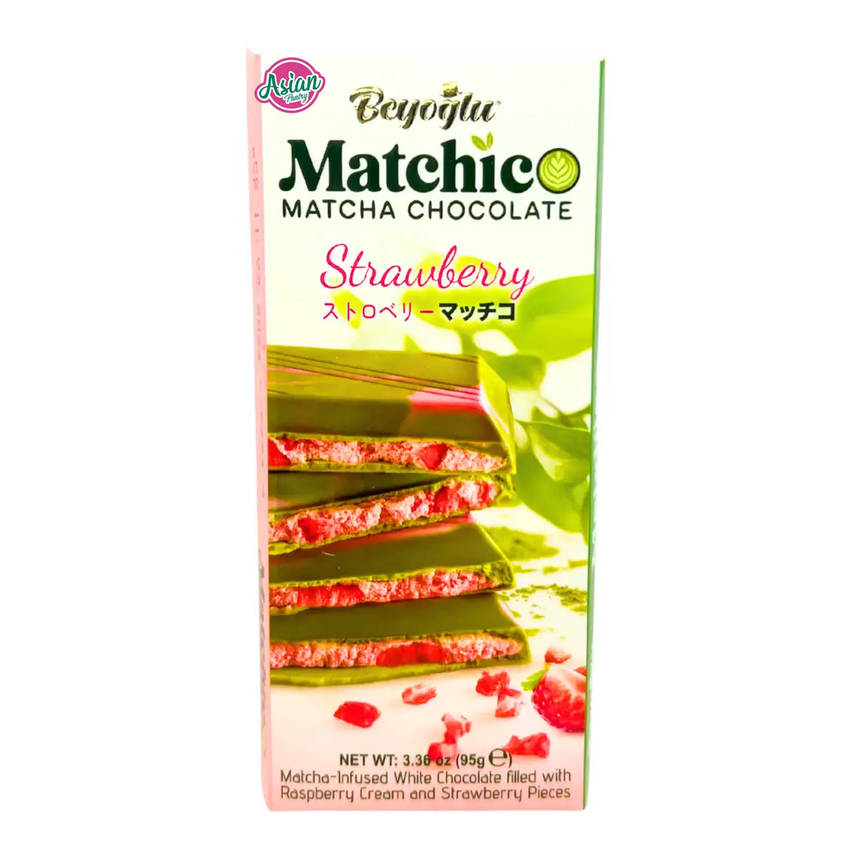 Beyoglu Matchico Matcha Chocolate with Strawberry Pieces 95g