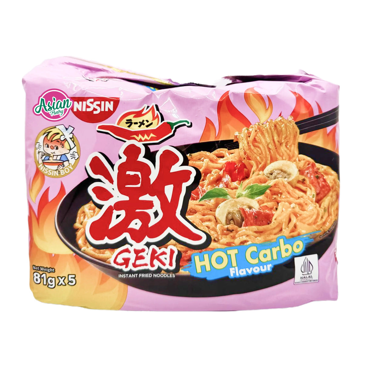Nissin Geki Instant Fried Noodles (Hot Carbo Flavour) 405g (BBD: 26/10/2025)