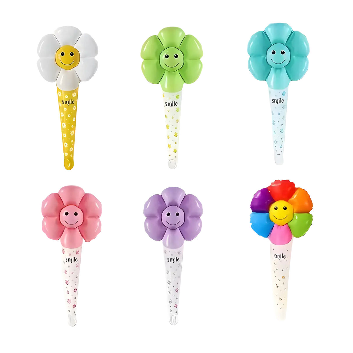 Asian Pantry 30pcs Handheld Balloons Daisy Smile Face Design with Manual Pump