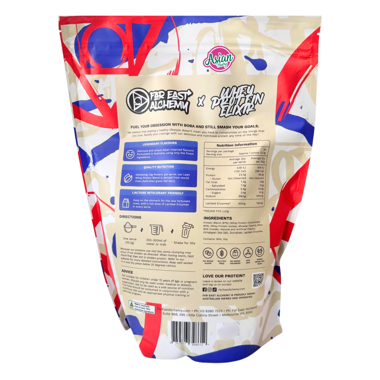 Far East Alchemy Whey Protein Elixir White Bunny 1kg - Back