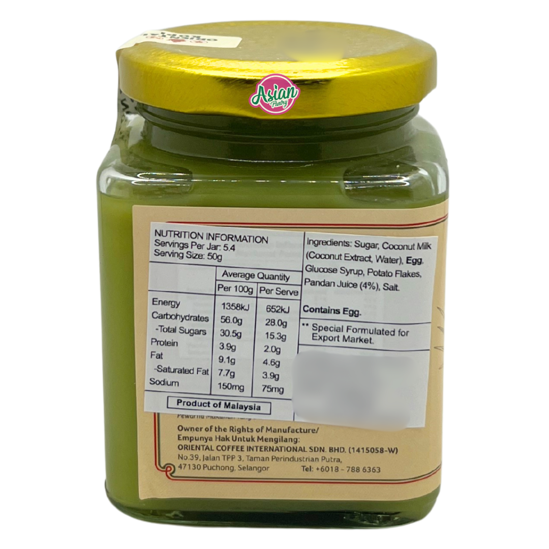 Oriental Kopi Pandan Kaya 270g - Back