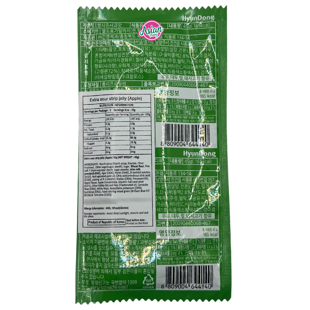 Ozzy Super Sour Strip Jelly - Apple 40g