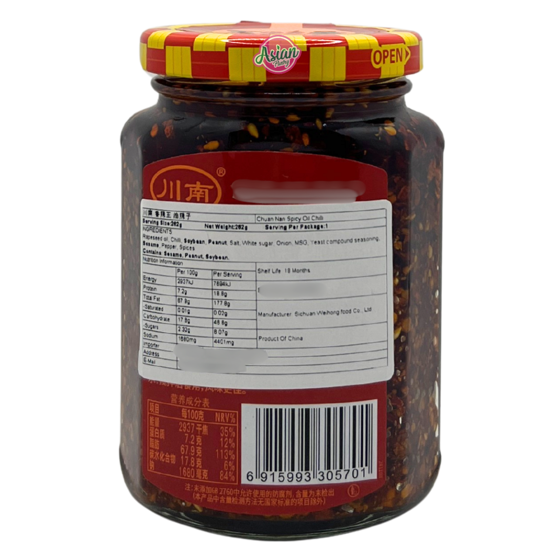 Chuan Nan Spicy Oil Chilli 262g - Back