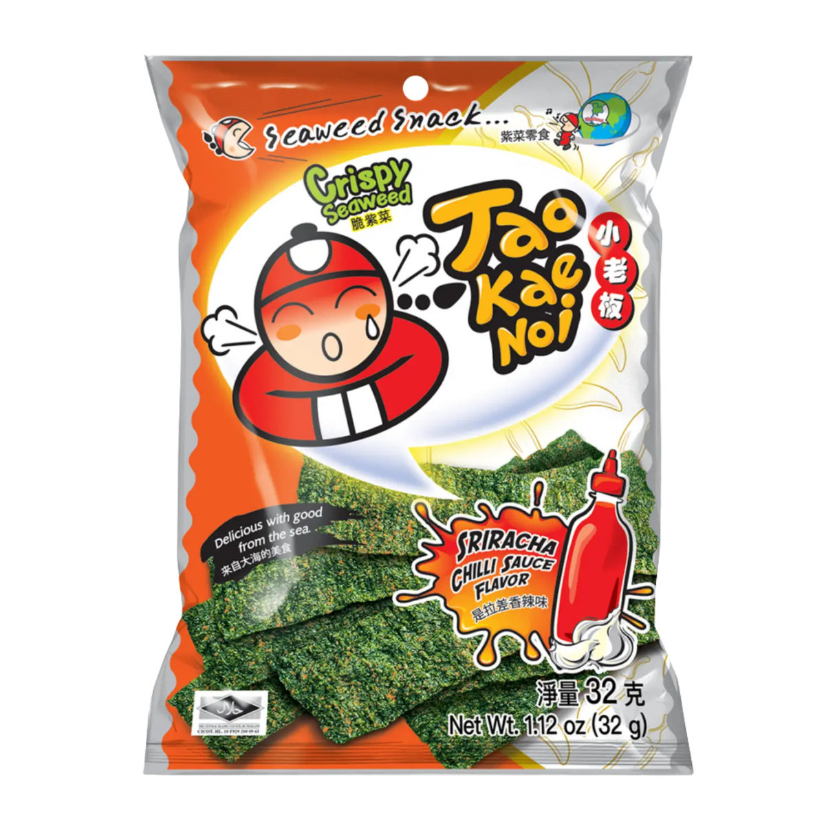 Tao Kae Noi Crispy Seaweed Sriracha Chilli Sauce Flavour 32g