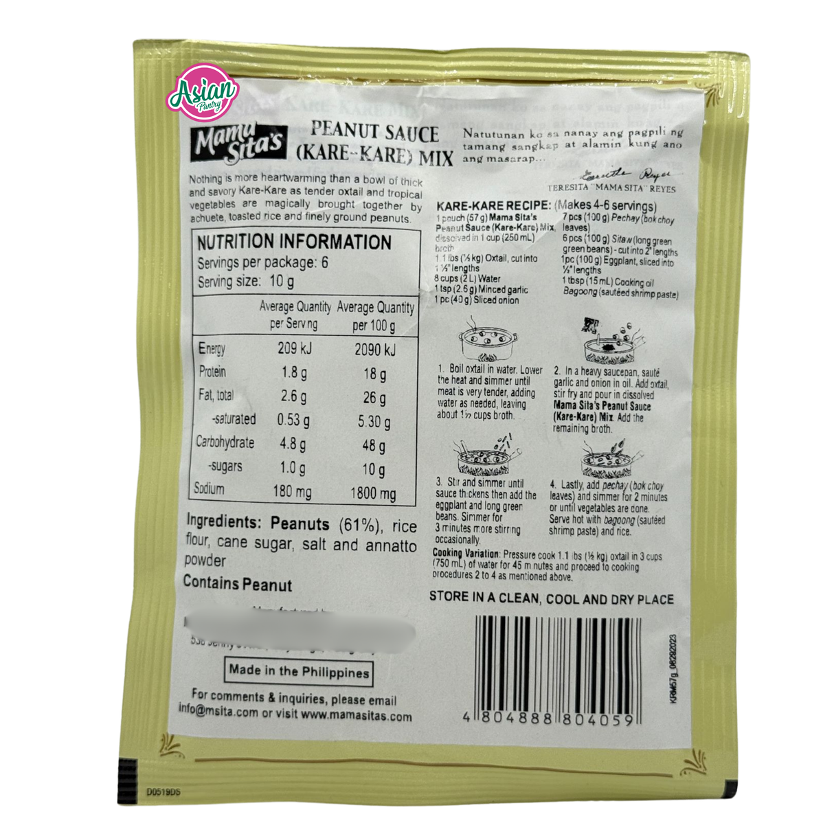 Mama Sita's Peanut Sauce (Kare Kare) Mix 57g