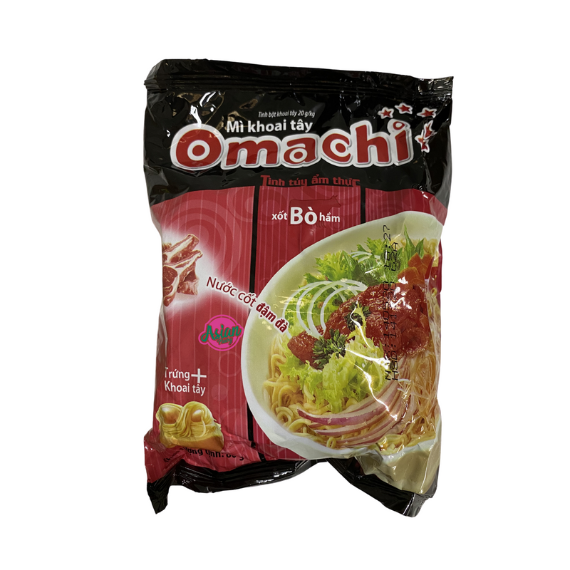 Chin-Su Omachi Noodles Beef Flavour 80g Front
