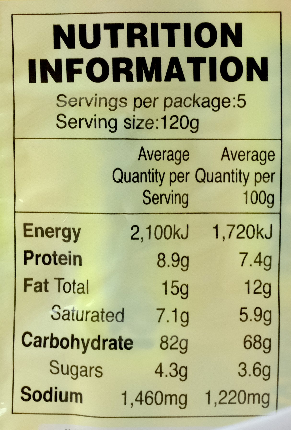 Nongshim Neoguri Seafood & Mild Ramyun 600g Nutritional Information & Ingredients
