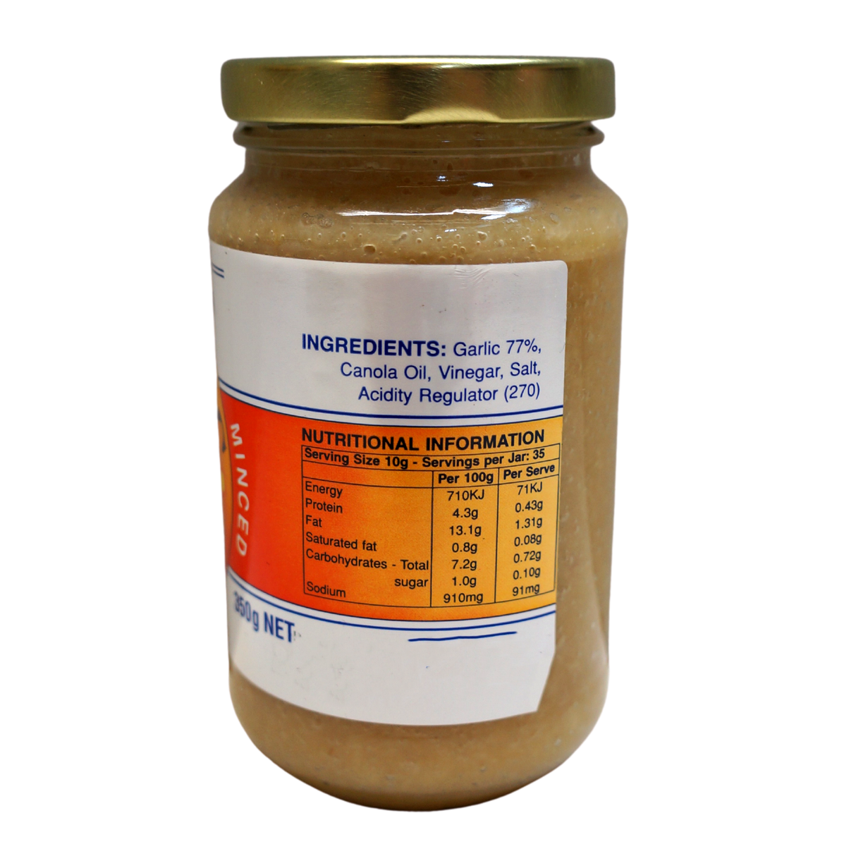 ICS Foods Minced Garlic 350g Back