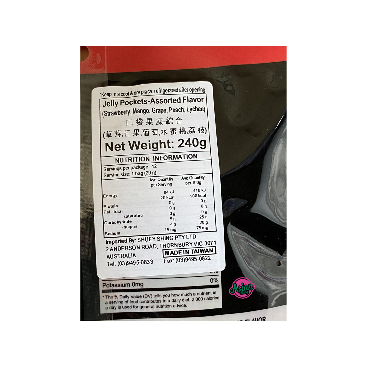 ABC Assorted Jelly Pocket 240g Nutritional Information & Ingredients 2