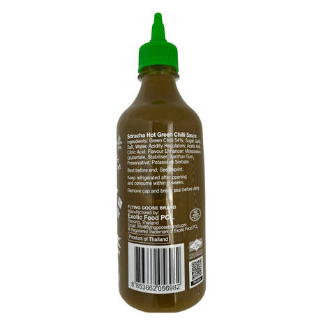 Flying Goose Sriracha Hot Green Chilli Sauce 455ml Back