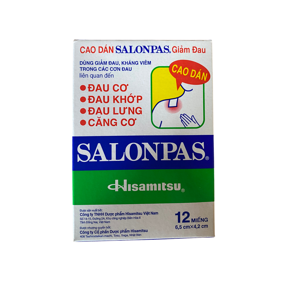 Salonpas Plaster VIETNAM 12patches Front