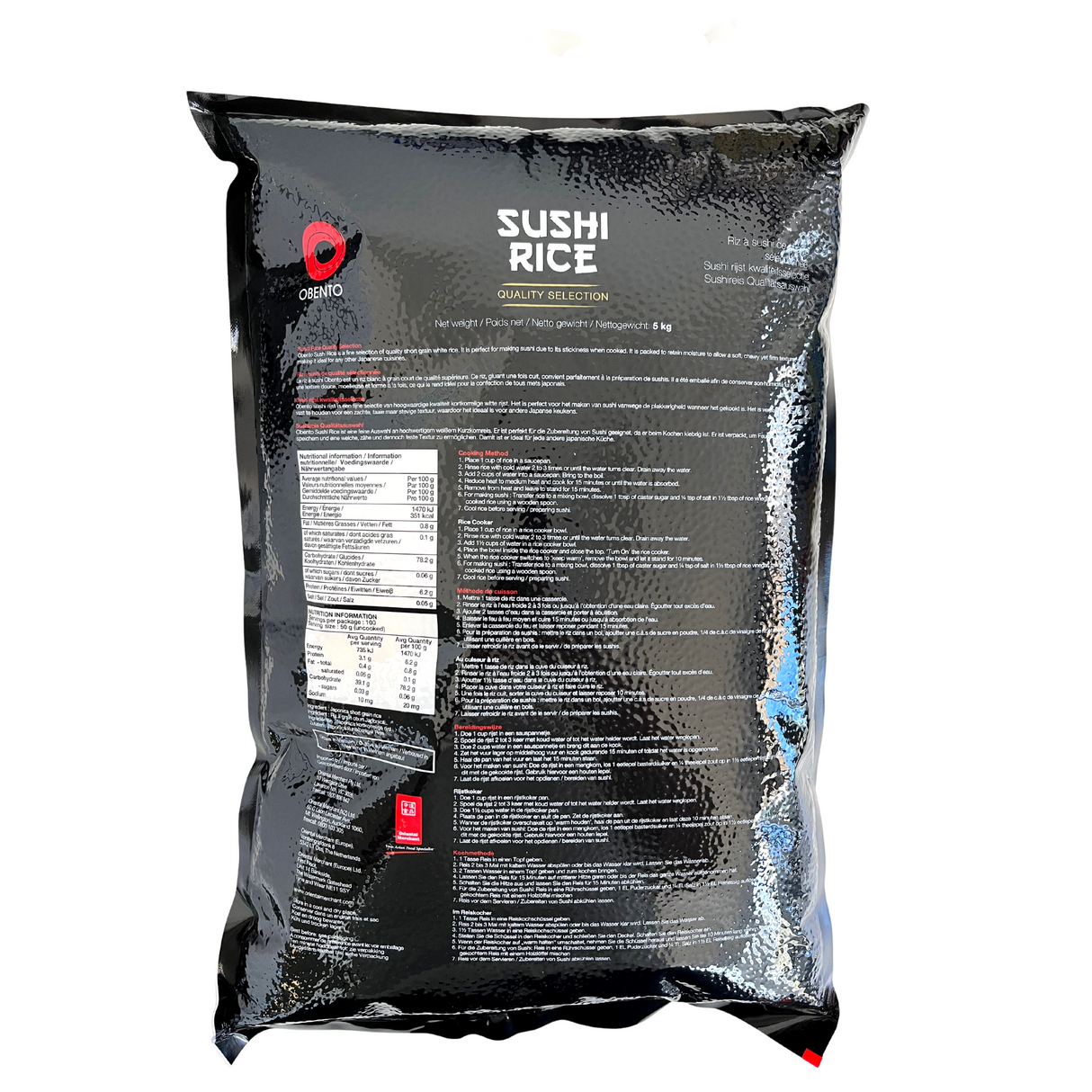 Obento Sushi Rice 5000g Back