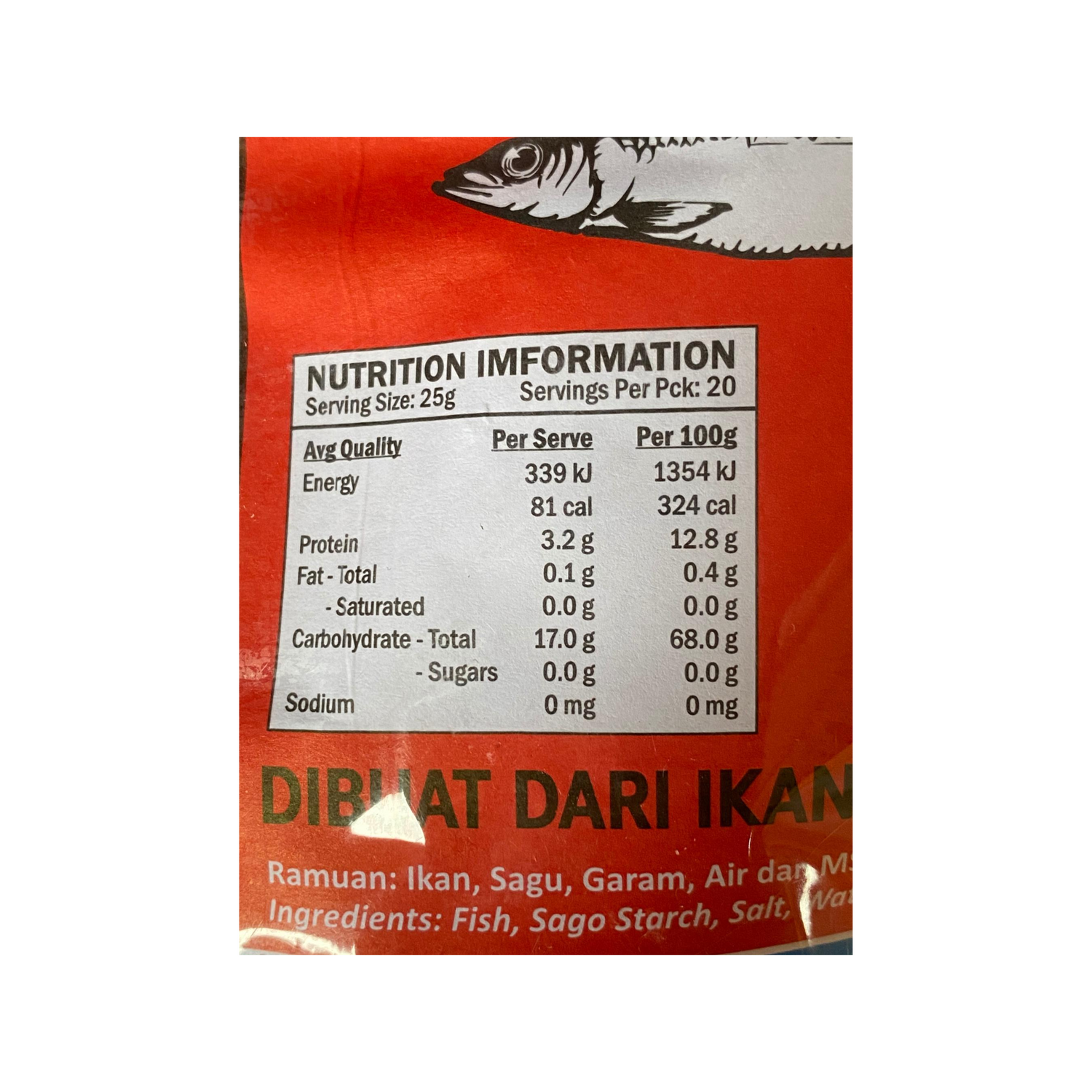Keropok Ikan Fish Cracker 500g Back