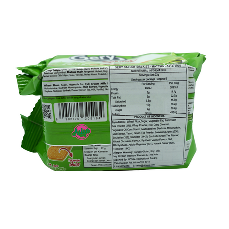 Gery Saluut Matcha Latte Crackers 100g Back