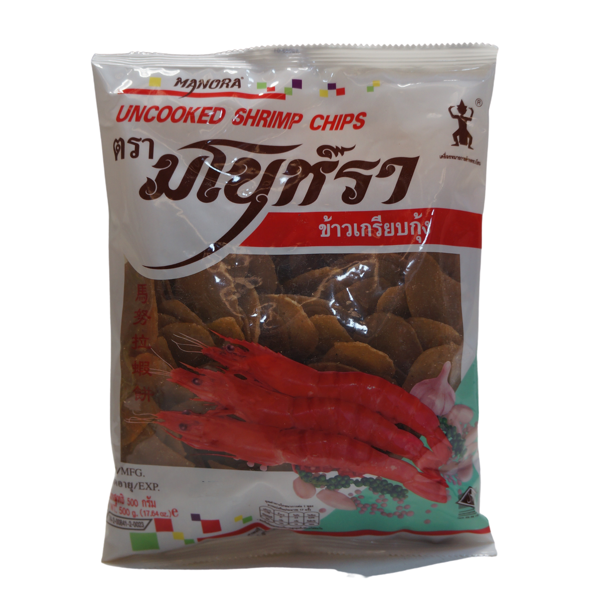 Manora Uncooked Shrimp Chips 500g Front