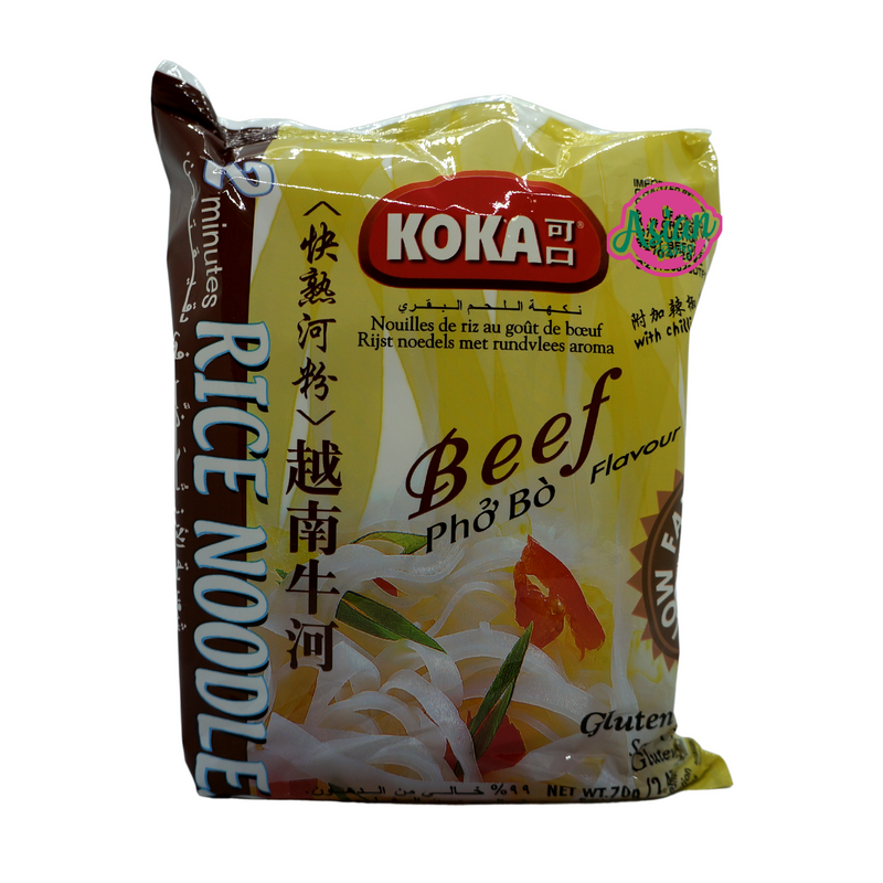 Koka Beef Rice Noodles Gluten Free 70g Front