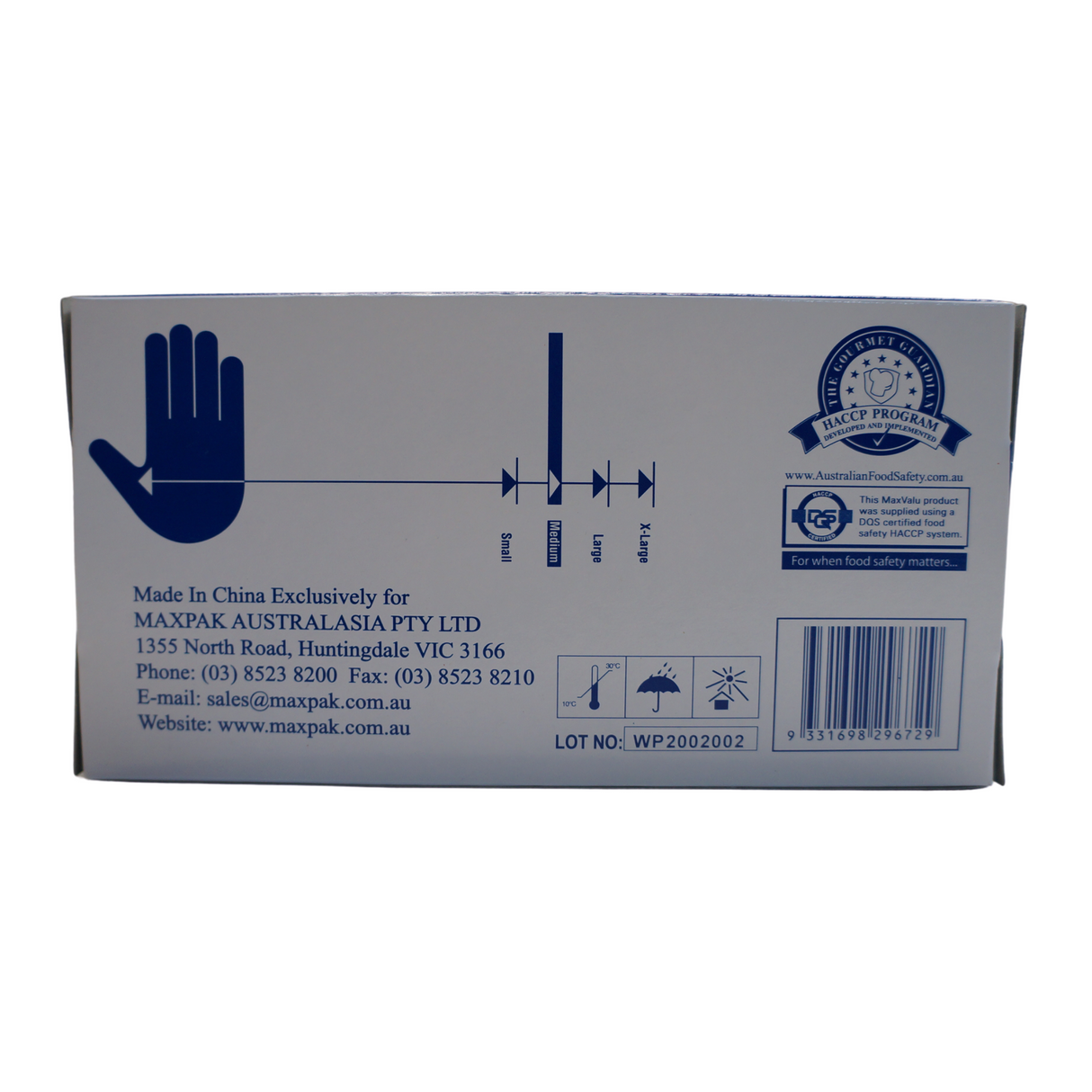 Maxvalu Vinyl Gloves Medium (Powdered) 100pcs Back