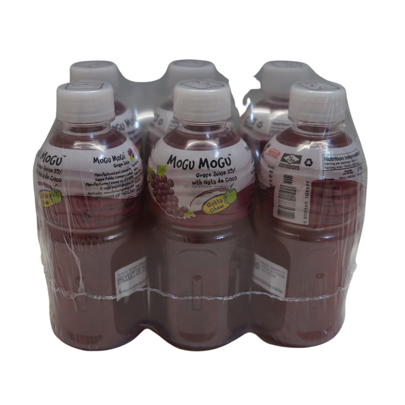 Mogu Mogu Grape Juice with Nata De Coco 6pk 1.92Lt Front