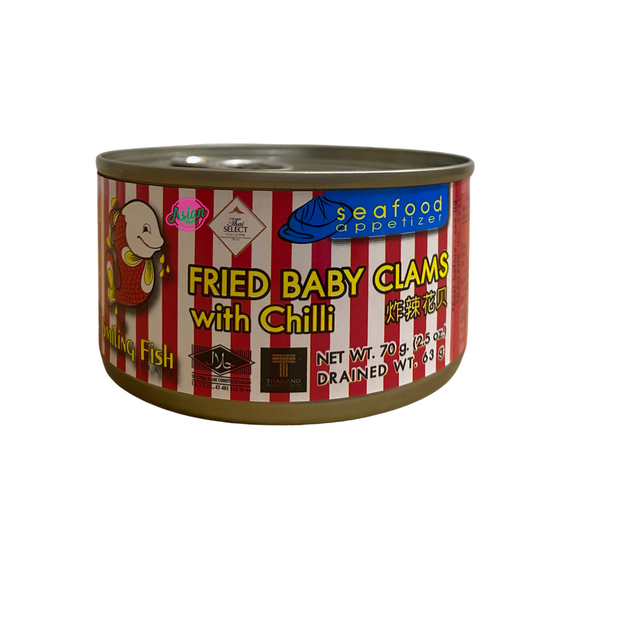 Smiling Fish Fried Baby Clams with Chilli 70g Front