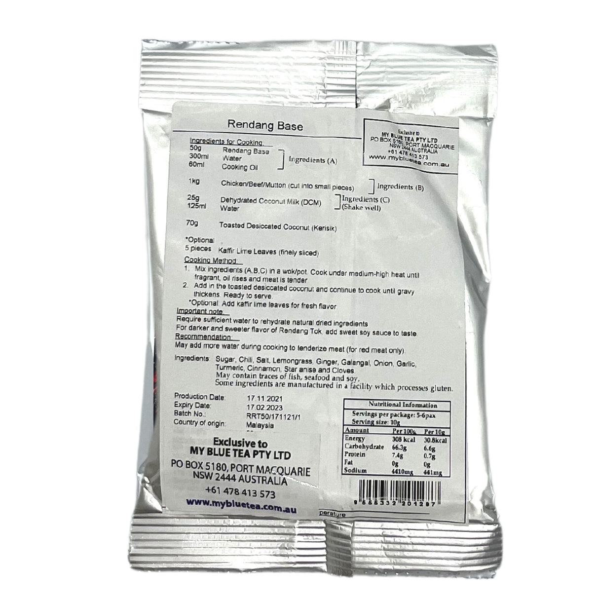 Spargo Mills Rendang Base 50g Back