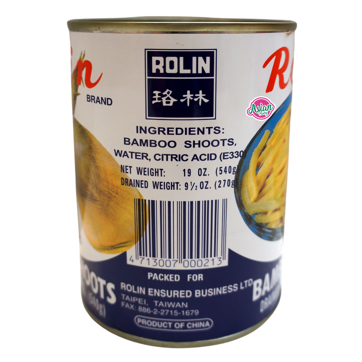 Rolin Brand Bamboo Shoot Strips 540g Back