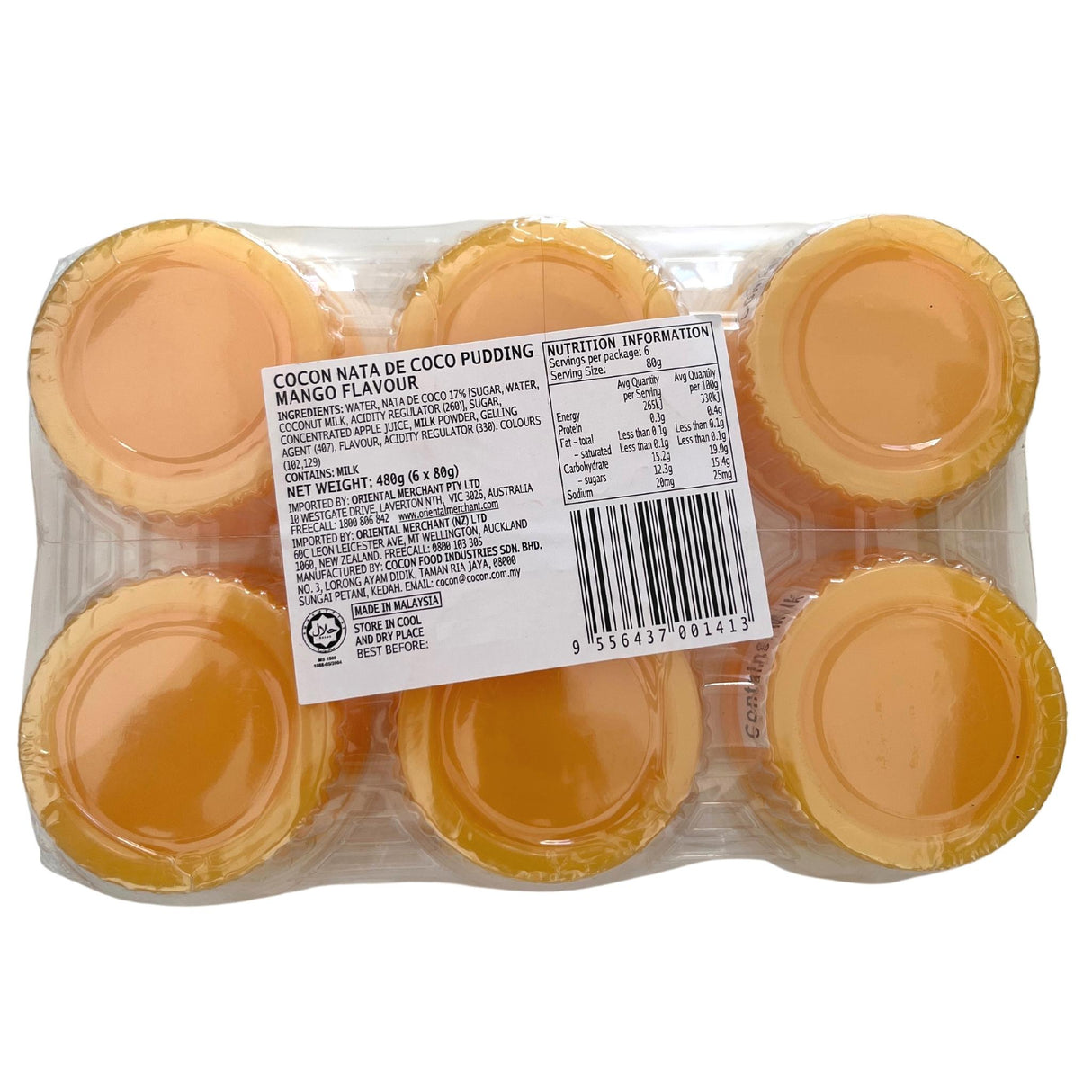 Cocon Mango Pudding 6pk 480g Back