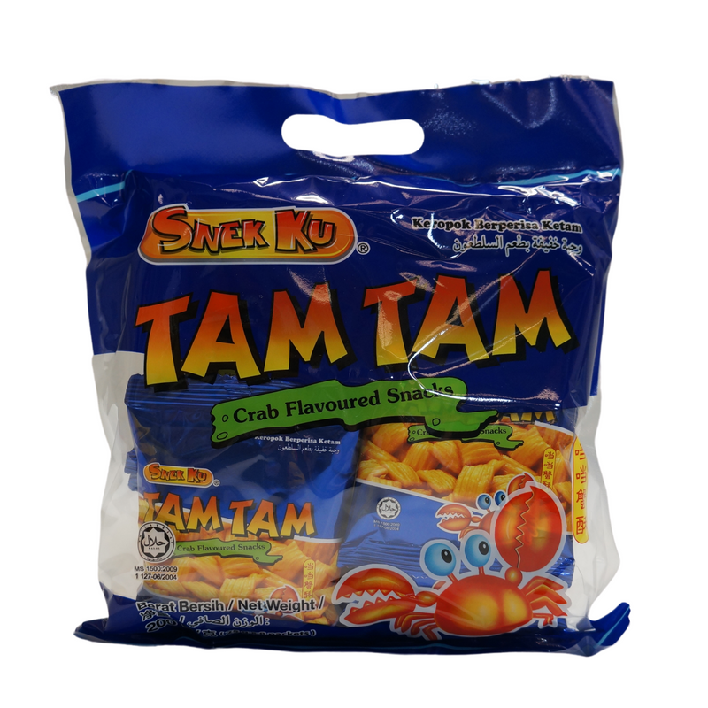 Snek Ku Tam Tam Crab Snack 8pk 200g Front