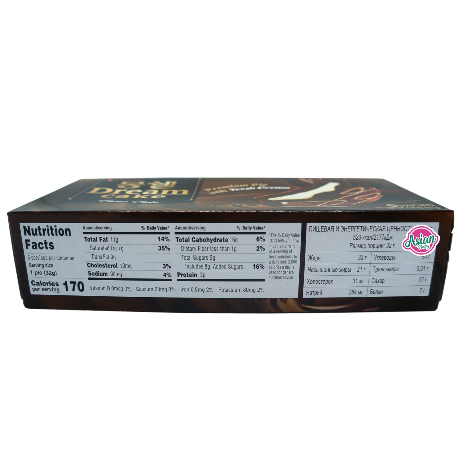 Lotte Dream Cacao Cake 6pcs 192g Back